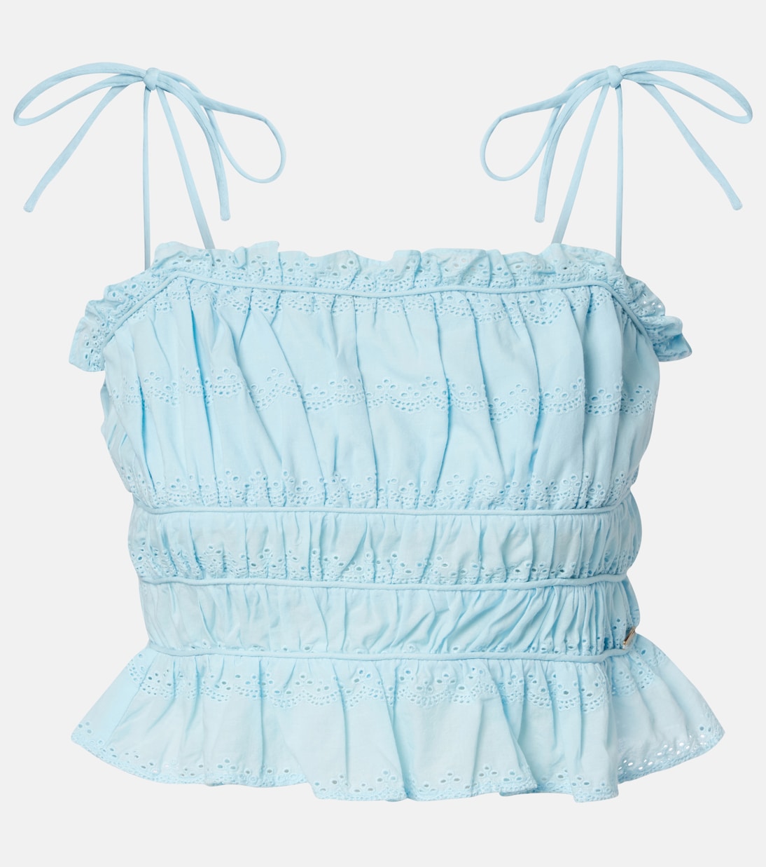 Freya broderie anglaise cotton crop top | Melissa Odabash