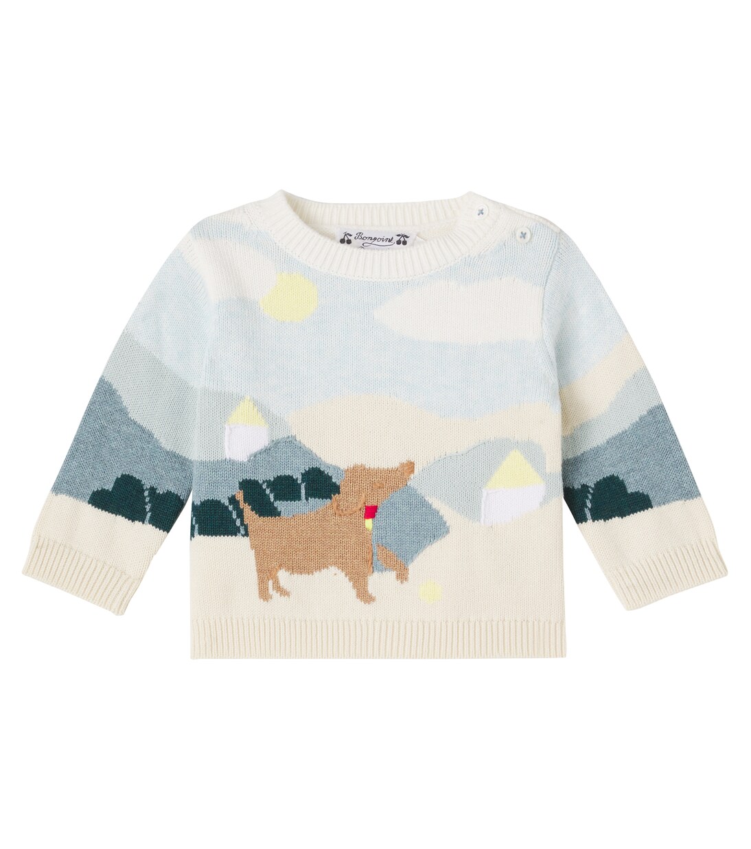 Pull Almire en jacquard de coton et cachemire | Bonpoint