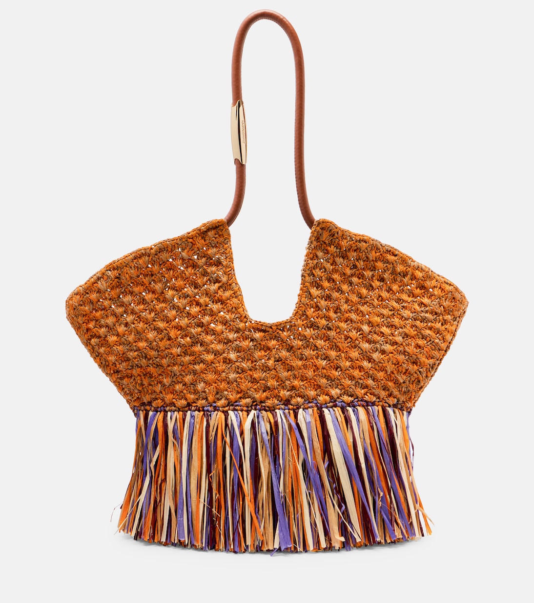 Goldentime Medium fringed raffia tote bag | Zimmermann
