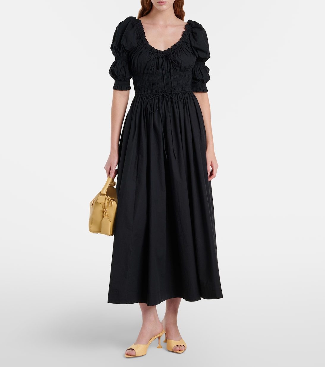 Shirred cotton midi dress | Dôen