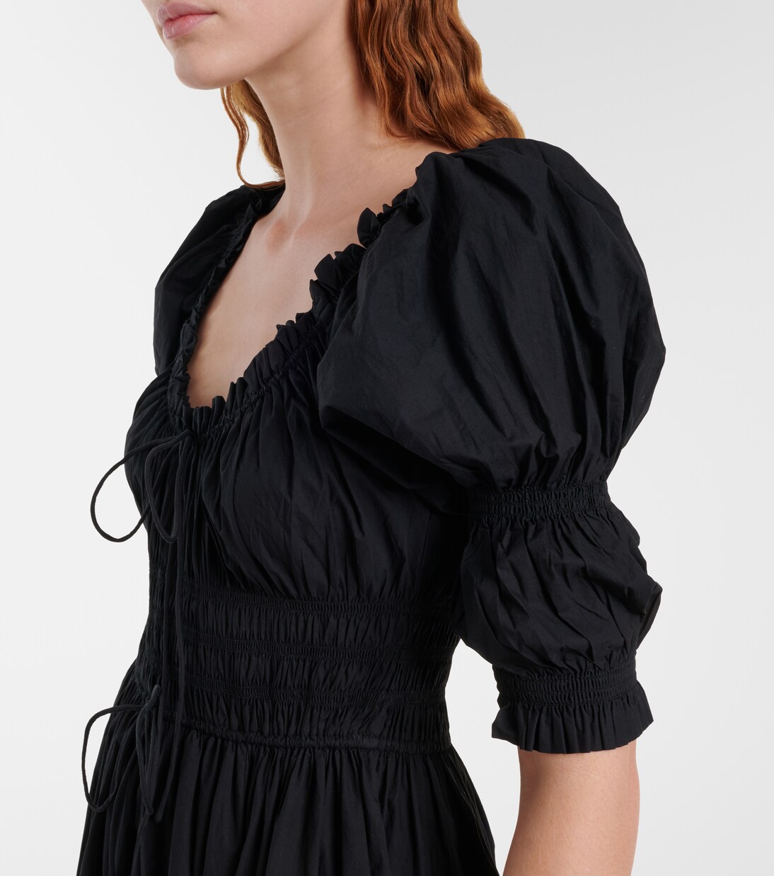 Shirred cotton midi dress | Dôen