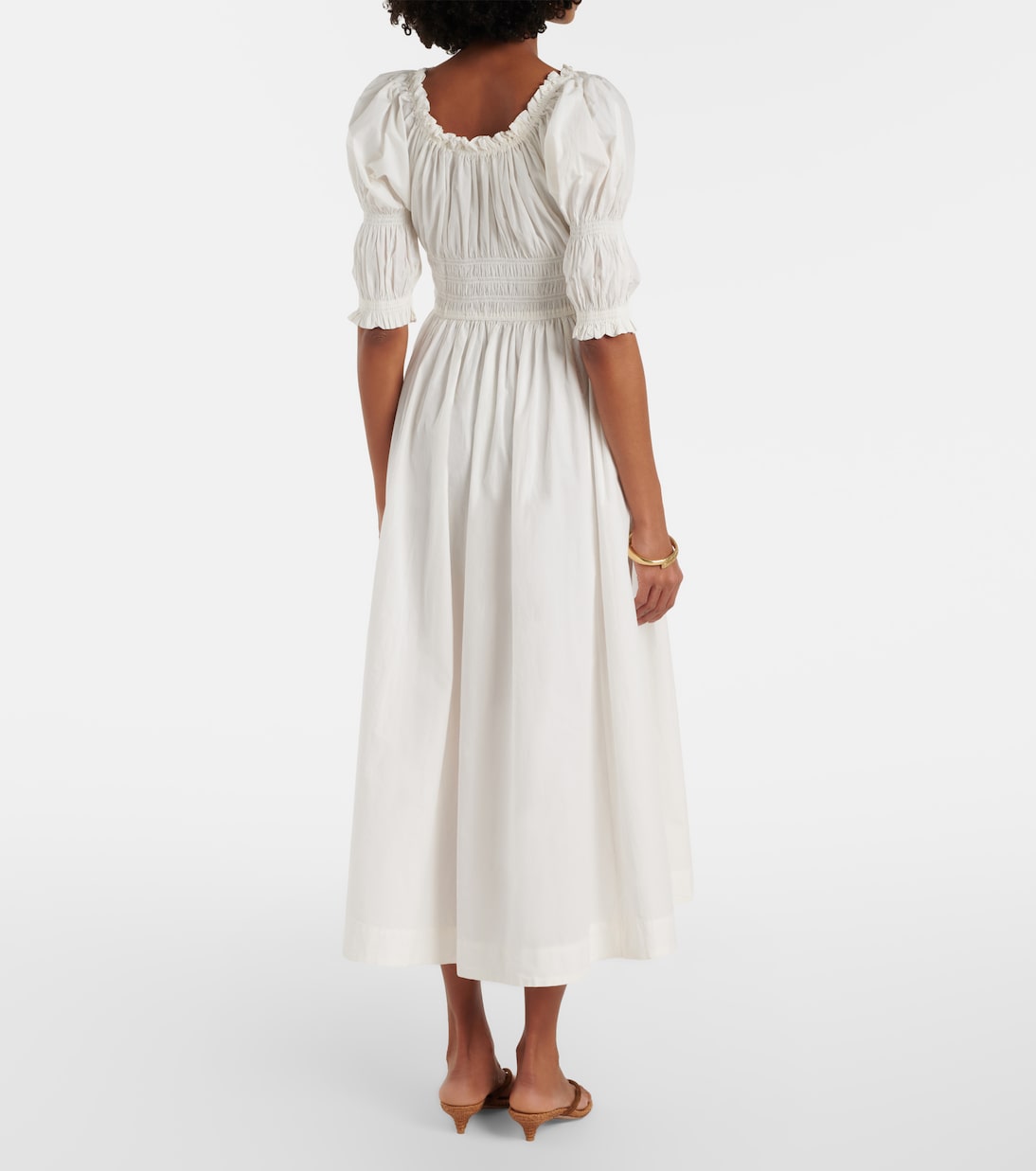 Shirred cotton midi dress | Dôen