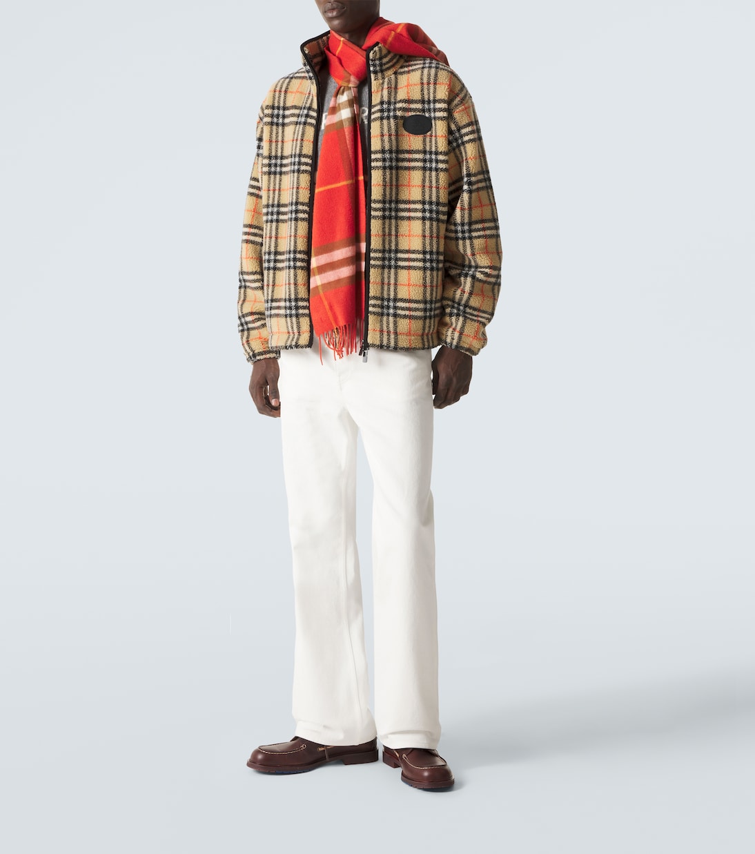 Burberry Check wool-blend zip-up jacket | Burberry