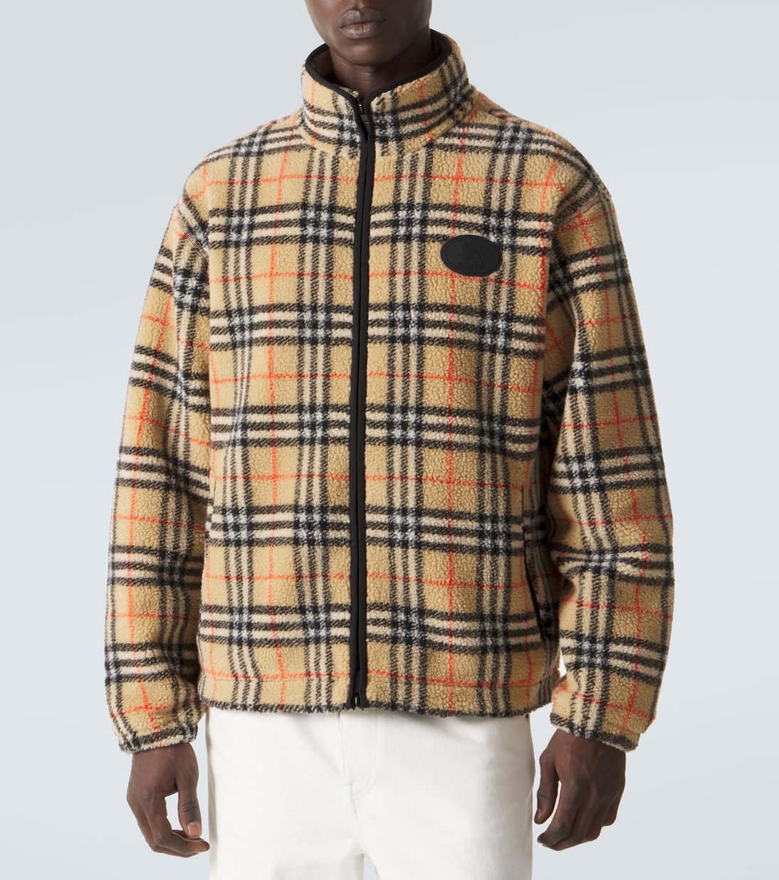 Burberry Check wool-blend zip-up jacket | Burberry