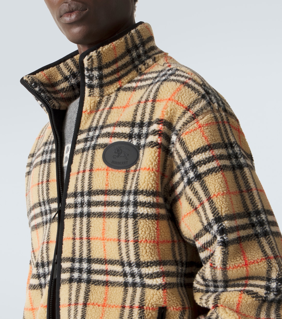 Burberry Check wool-blend zip-up jacket | Burberry