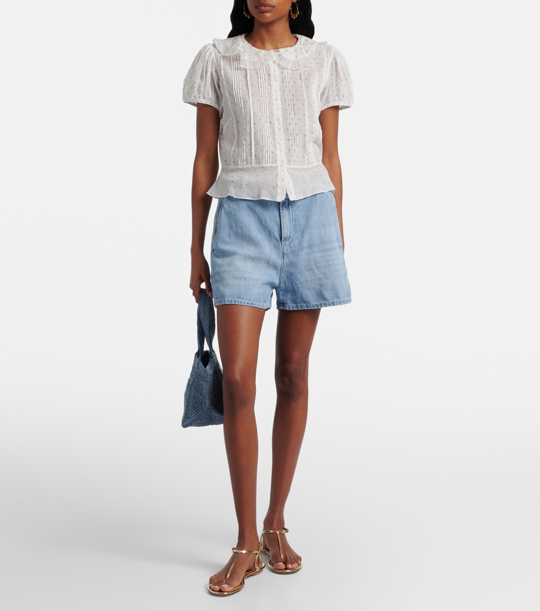 Short en denim de coton et lin | 7 For All Mankind