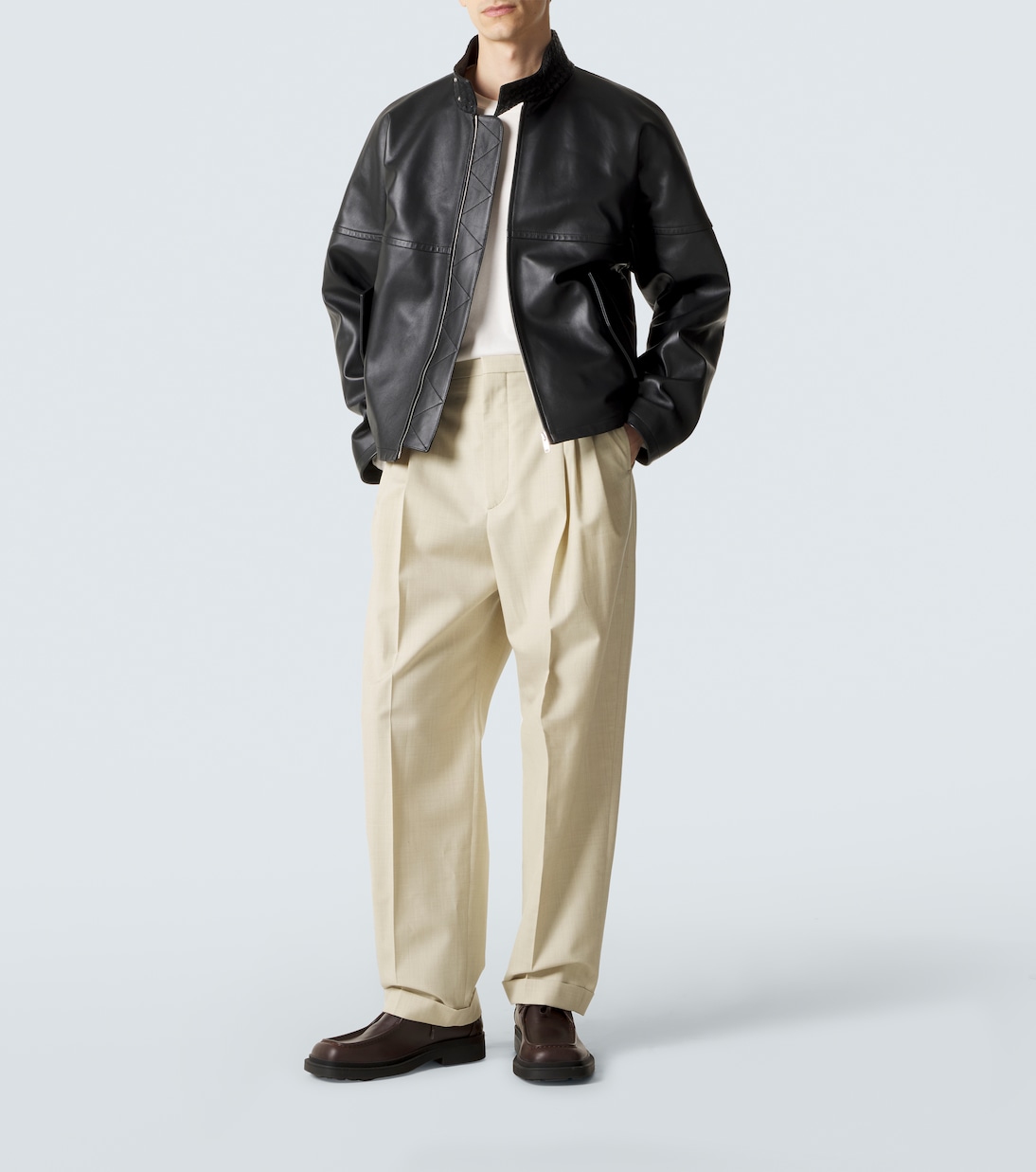 Intrecciato leather blouson jacket | Bottega Veneta