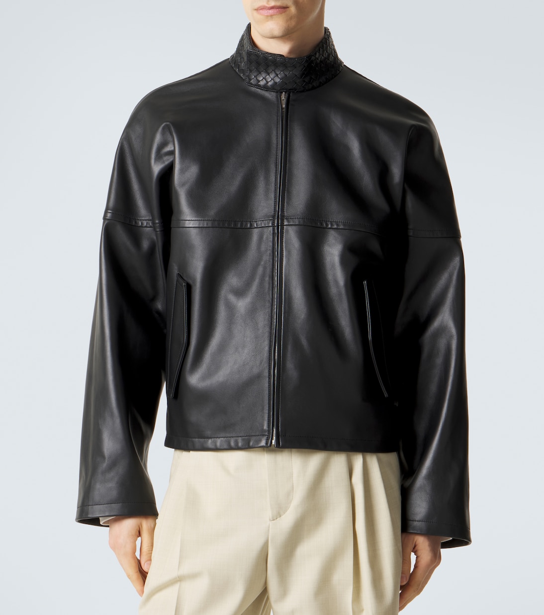Intrecciato leather blouson jacket | Bottega Veneta