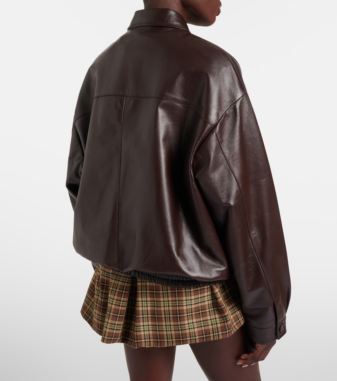 Logo leather jacket | Miu Miu