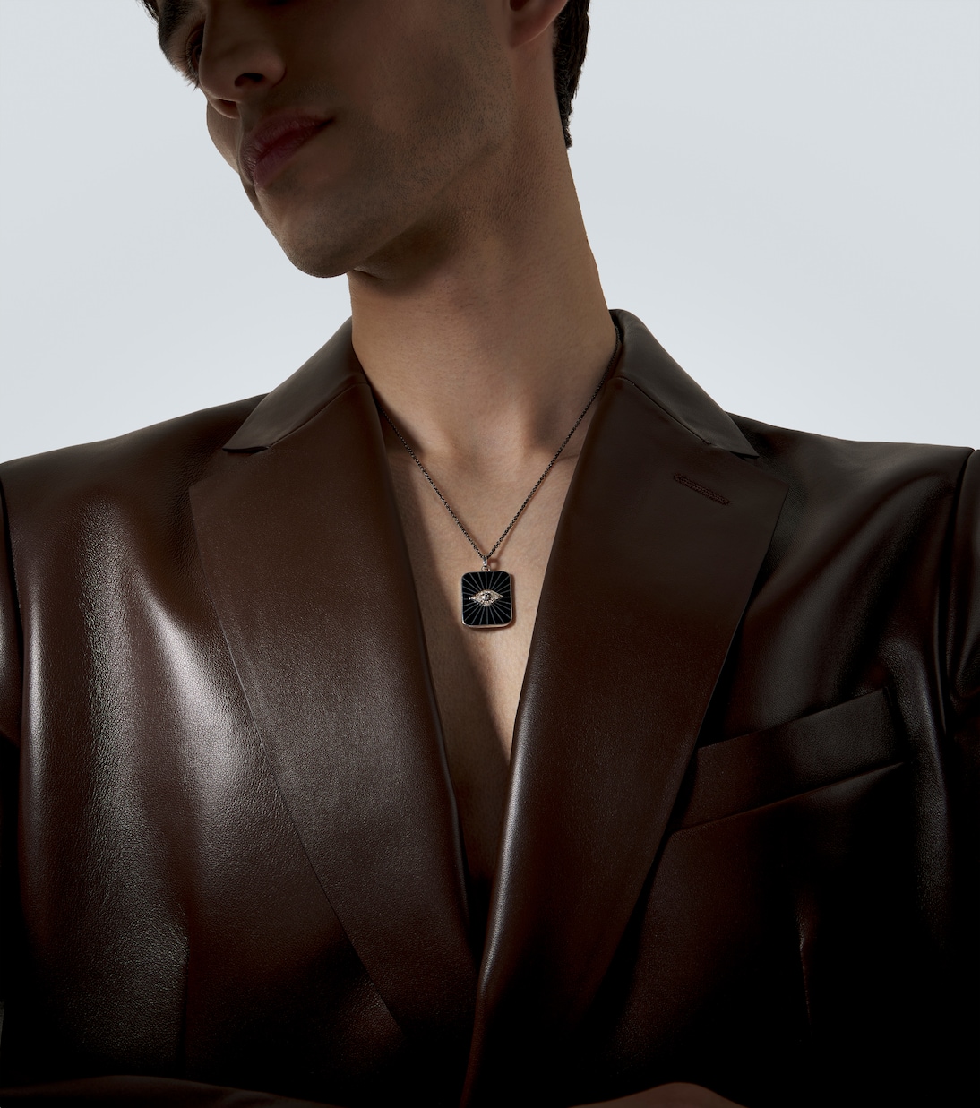 Evil Eye sterling silver (925/1000) pendant necklace with diamonds | Ileana Makri