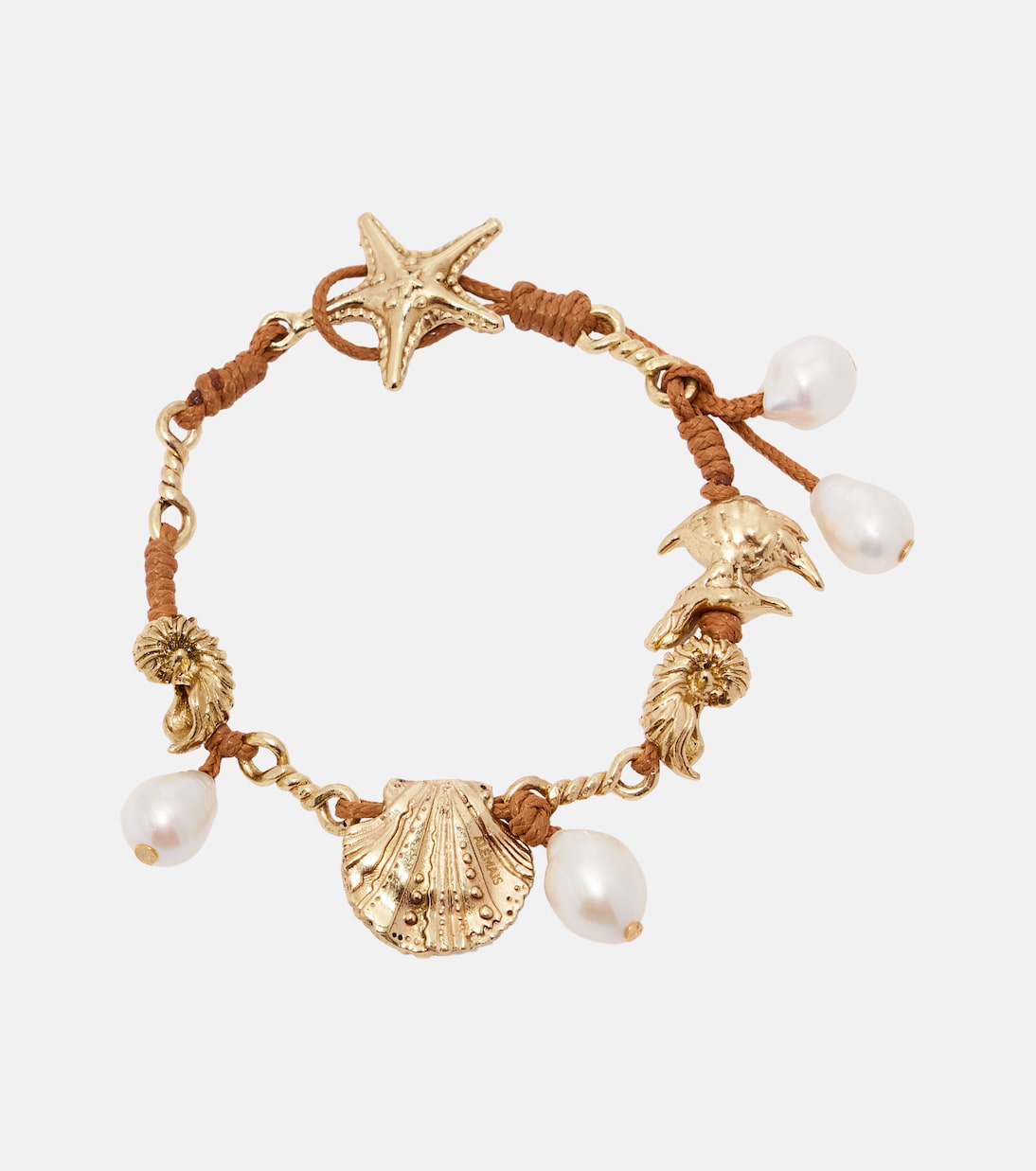 Faux pearl embellished charm bracelet | Alémais