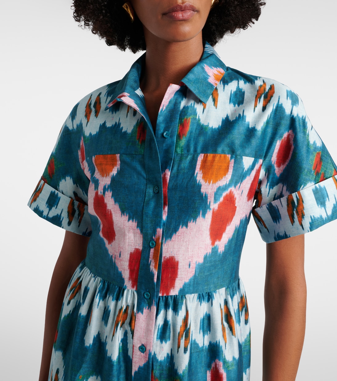 Printed tiered cotton shirt dress | Erdem