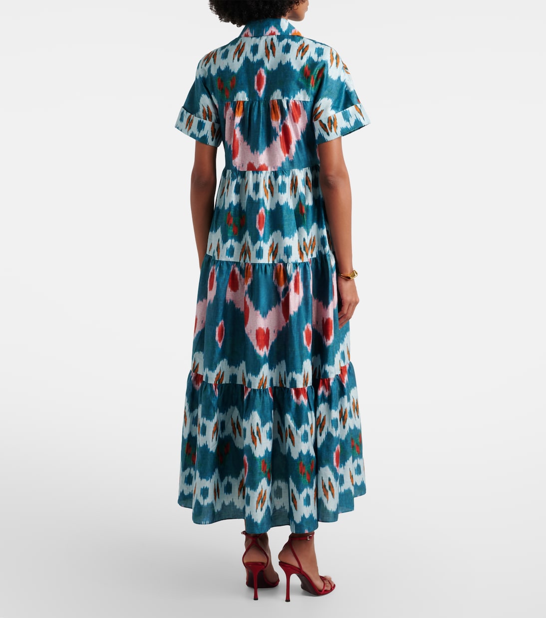 Printed tiered cotton shirt dress | Erdem