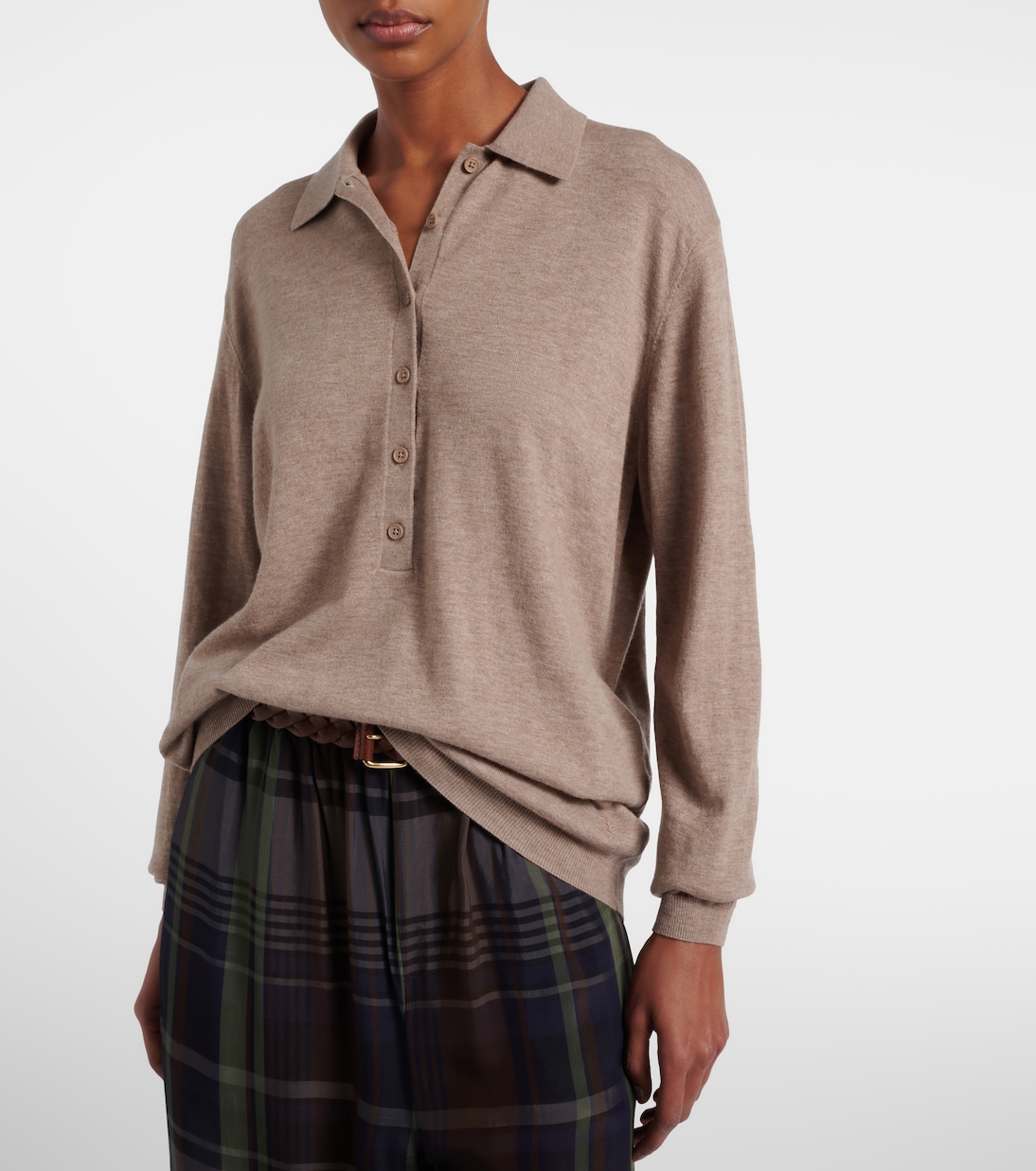 Tala wool-blend polo sweater | The Frankie Shop