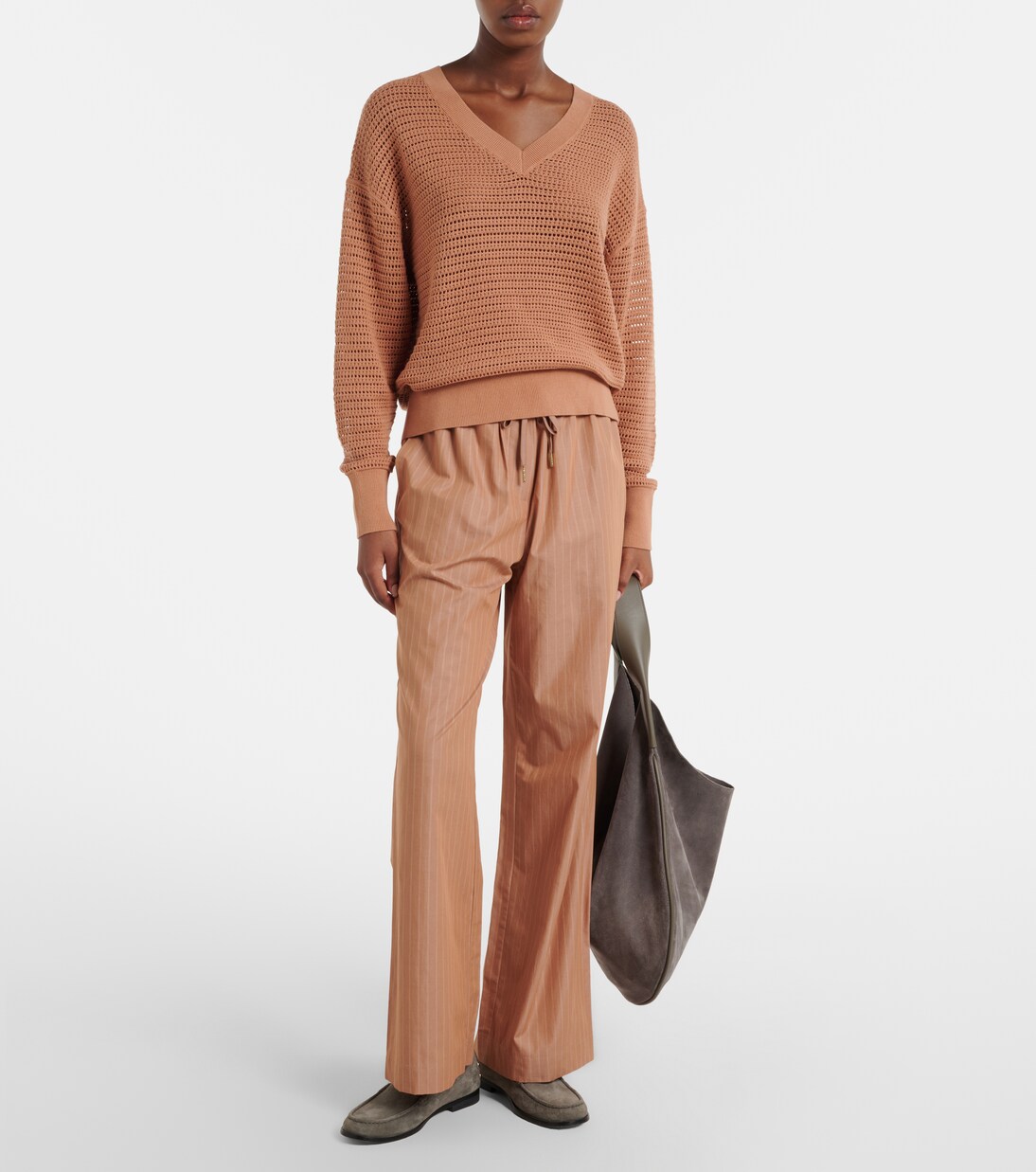 Rowan pinstripe cotton straight pants | Varley