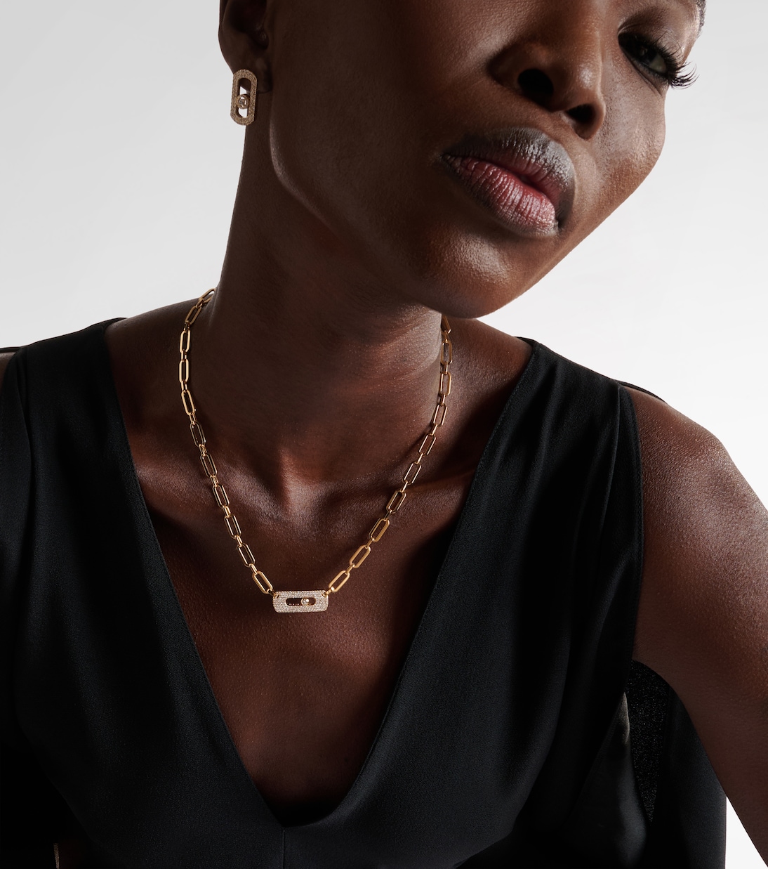 Collar de cadena Move Link de oro de 18 ct con diamantes | Messika