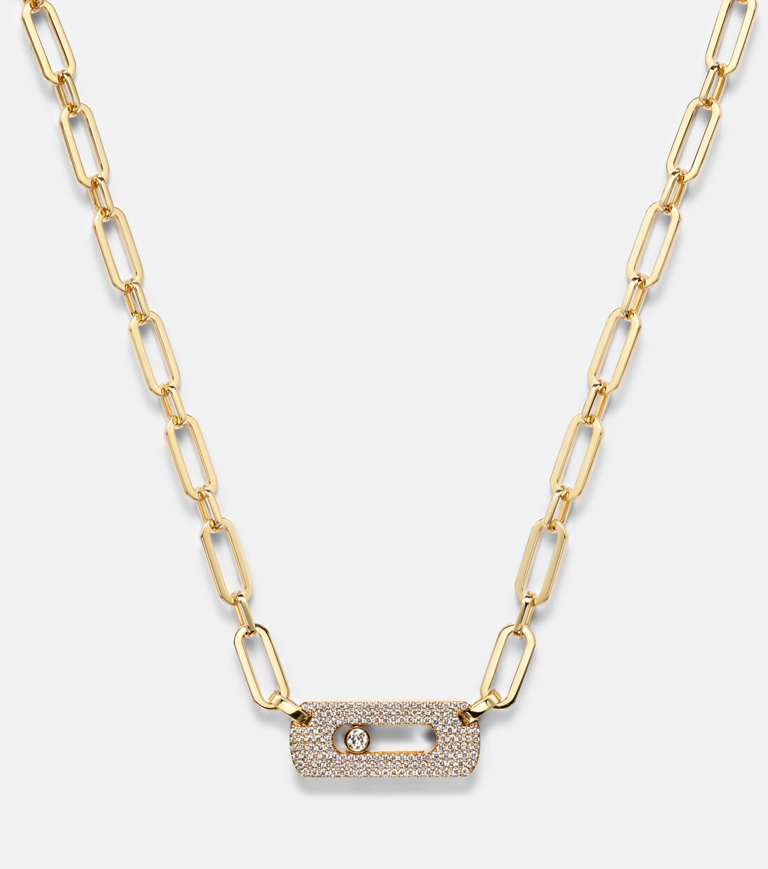 Collar de cadena Move Link de oro de 18 ct con diamantes | Messika