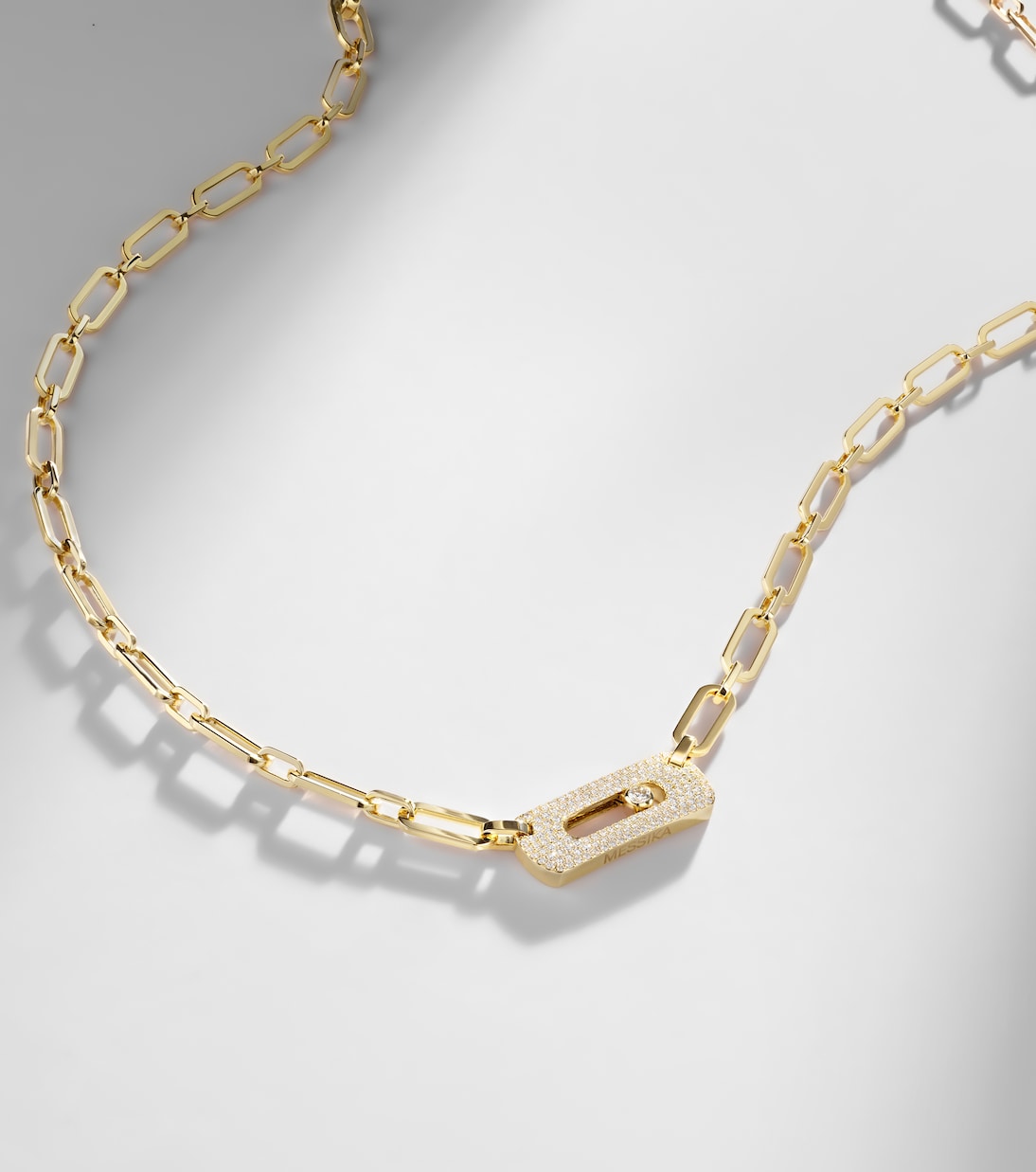 Collar de cadena Move Link de oro de 18 ct con diamantes | Messika