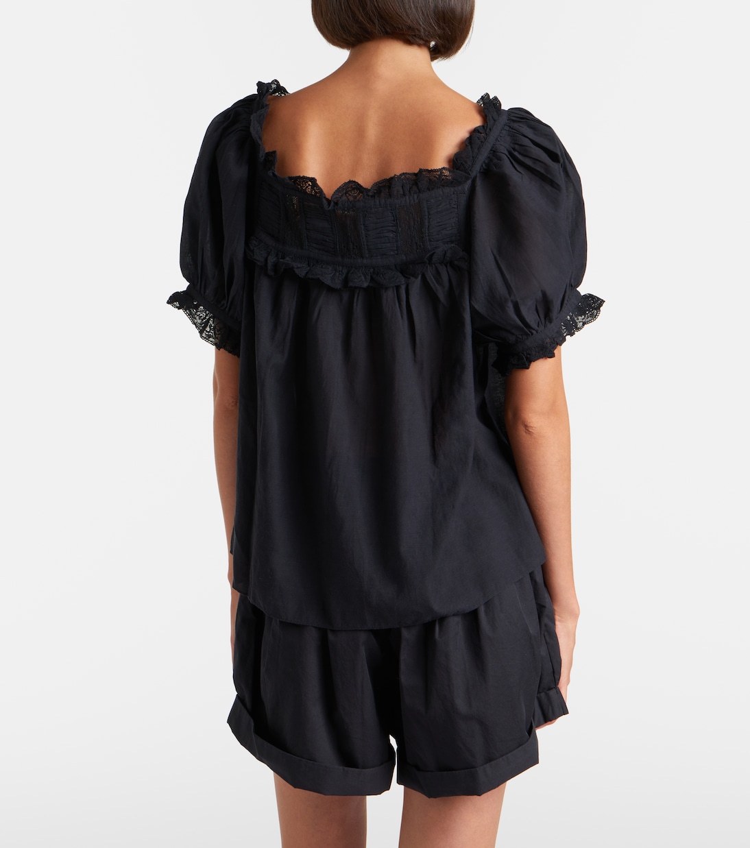 Frances lace-trimmed cotton-blend top | Dôen