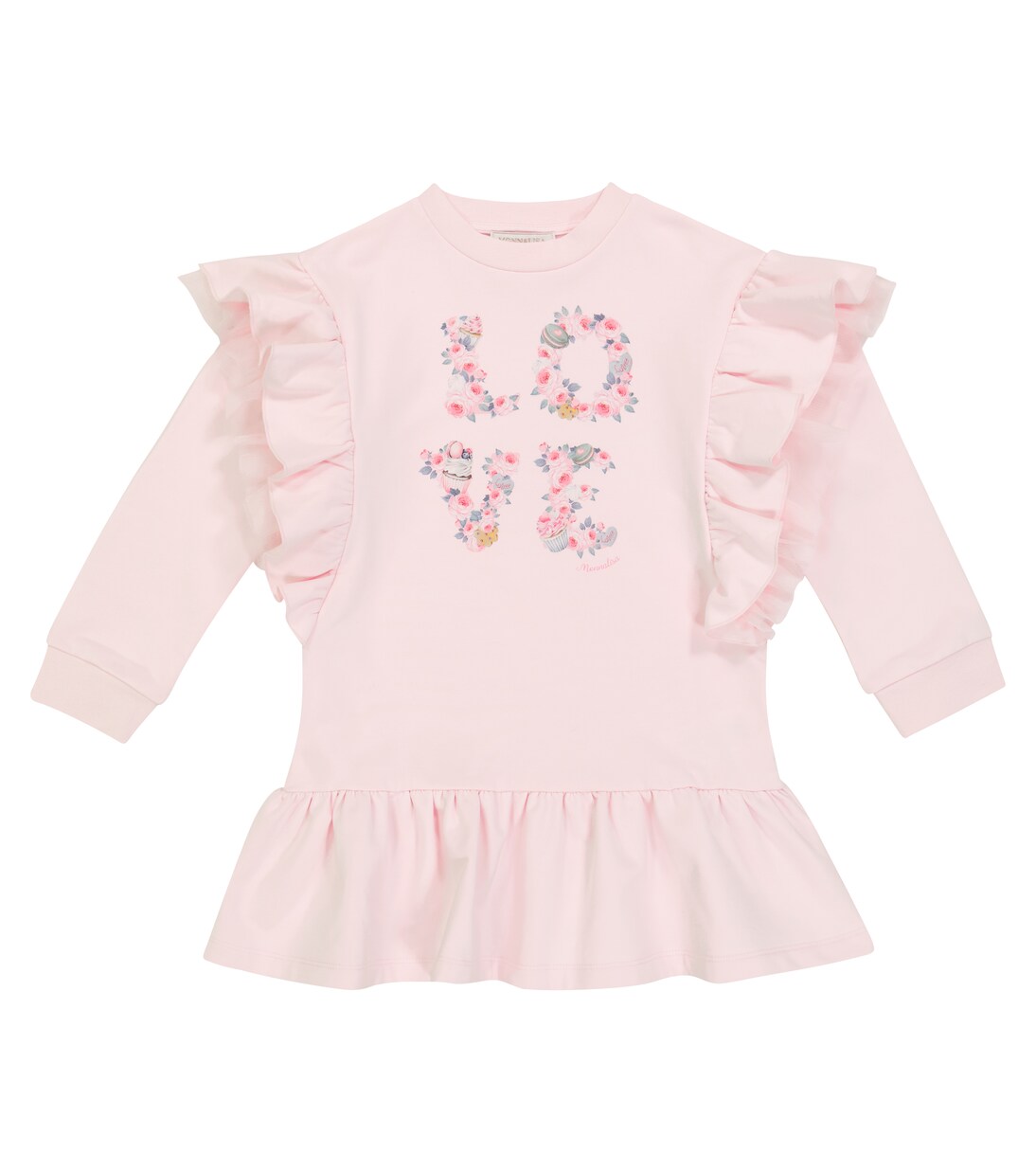 Printed stretch-cotton dress | Monnalisa