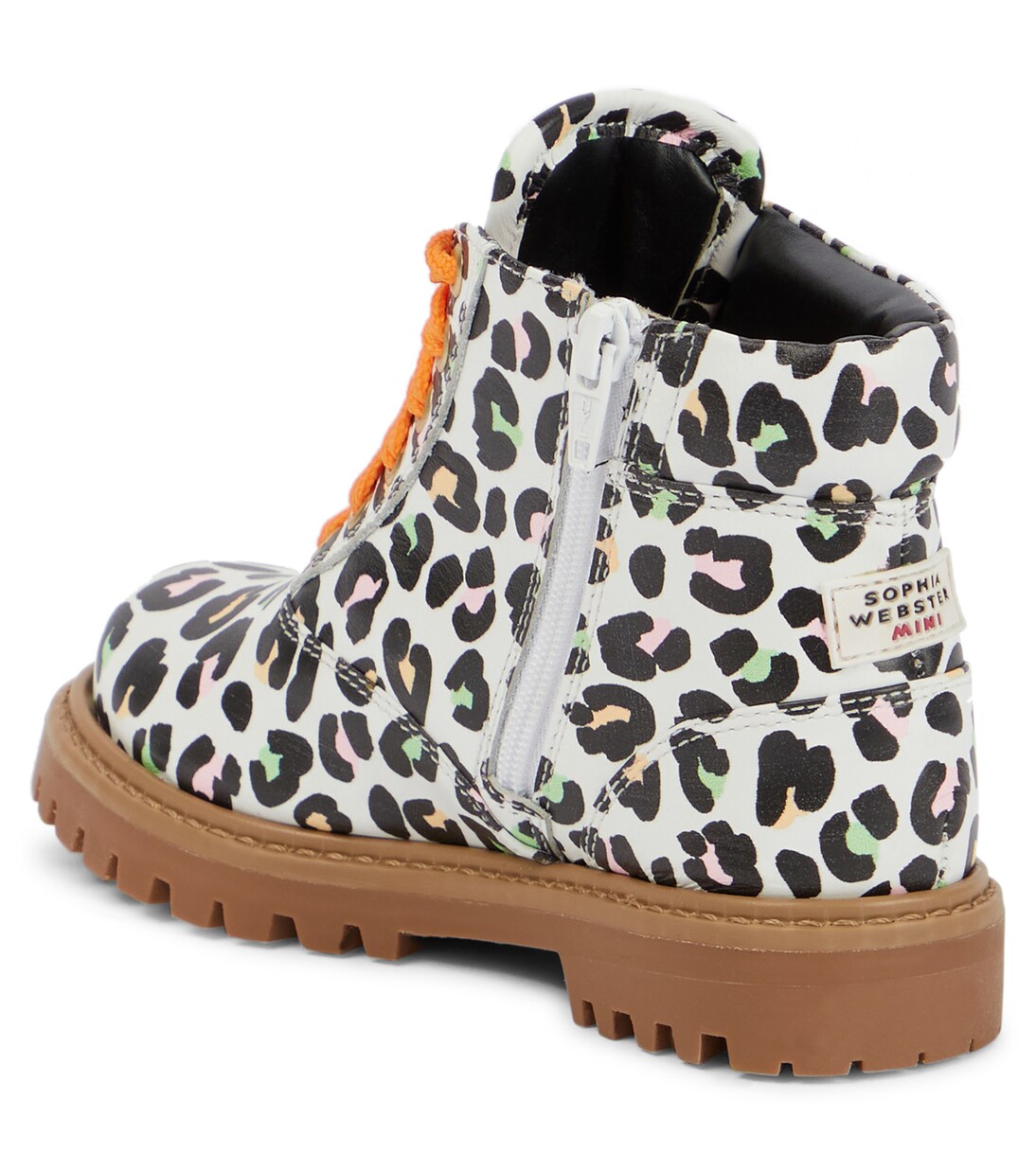 Tia leopard-print leather combat boots | Sophia Webster Mini