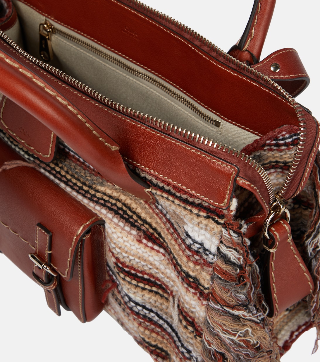 Borsa Edith Medium in cashmere e pelle | Chloé