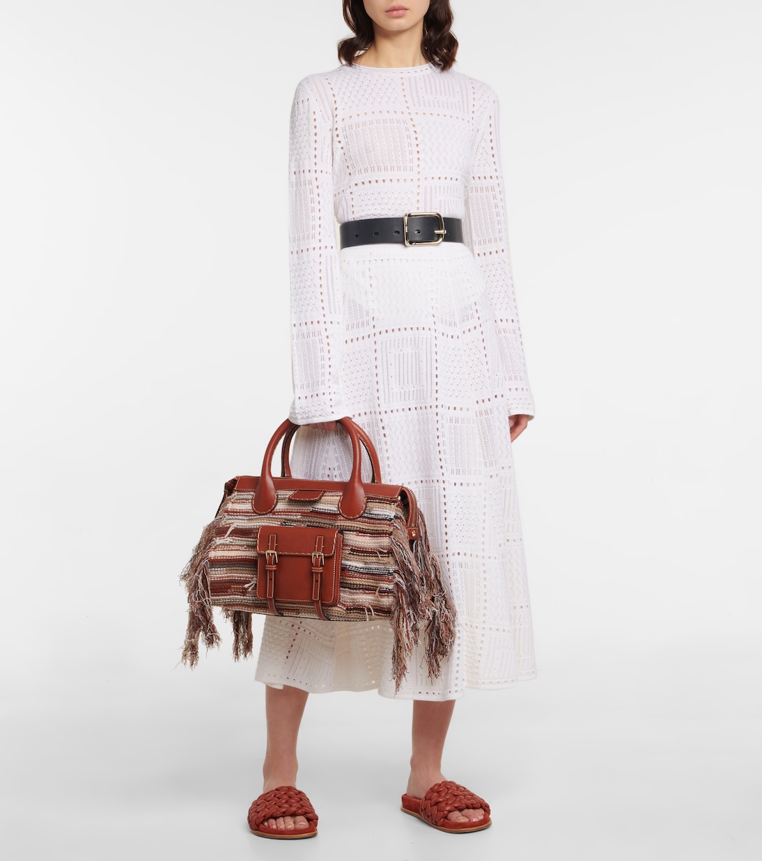 Borsa Edith Medium in cashmere e pelle | Chloé