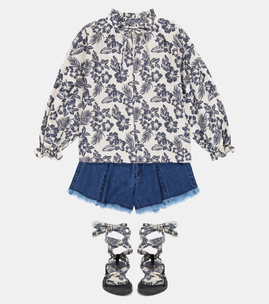 Olivia floral linen and cotton blouse | The New Society