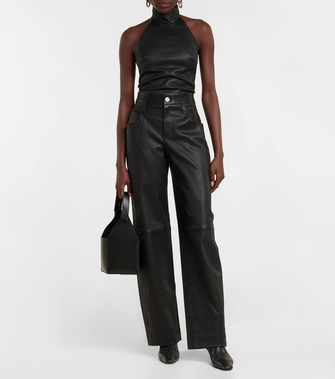 High-Rise-Hose Cassidy aus Veloursleder | Stouls