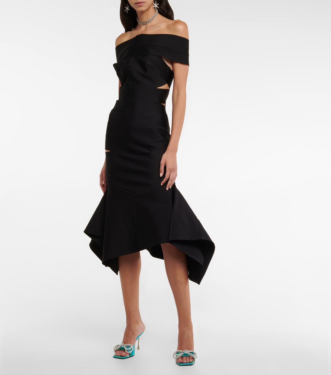 Robe midi à encolure bardot | Alexandre Vauthier