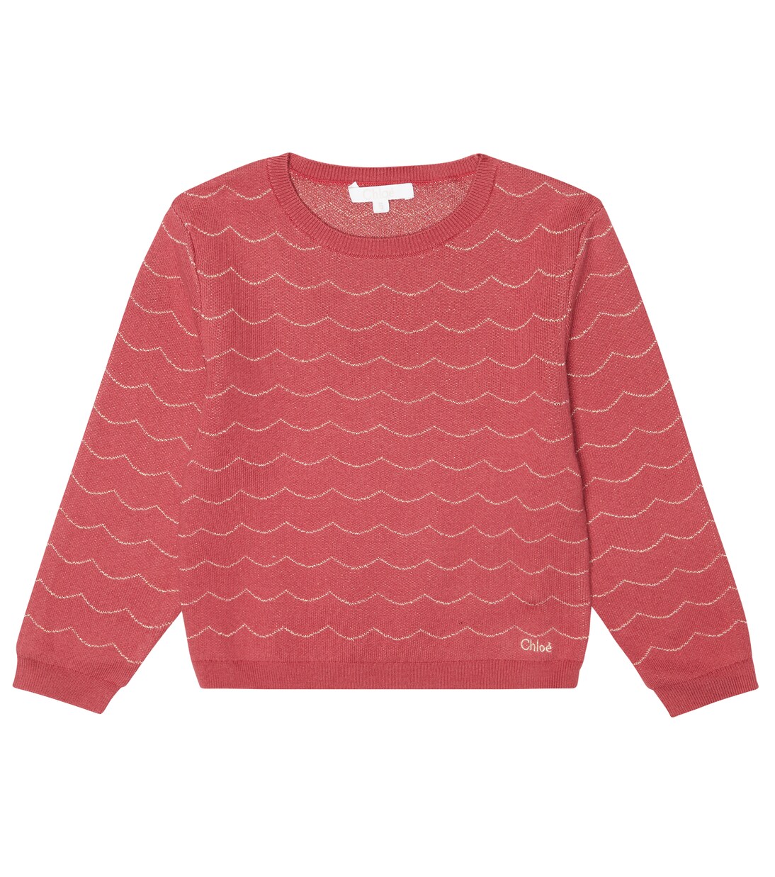 Metallic-knit cotton-blend sweater | Chloé Kids