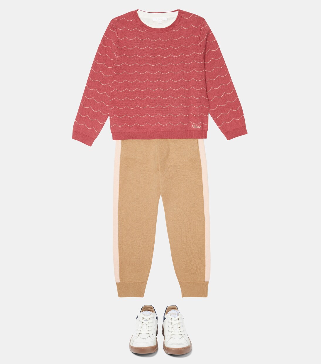 Metallic-knit cotton-blend sweater | Chloé Kids
