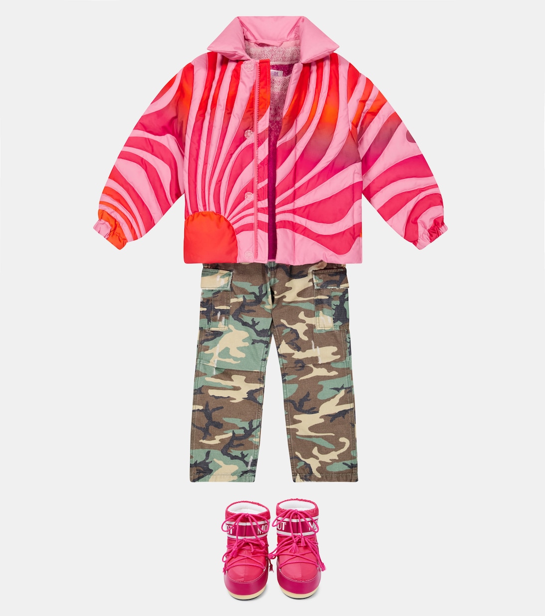 Printed cotton down jacket | ERL Kids