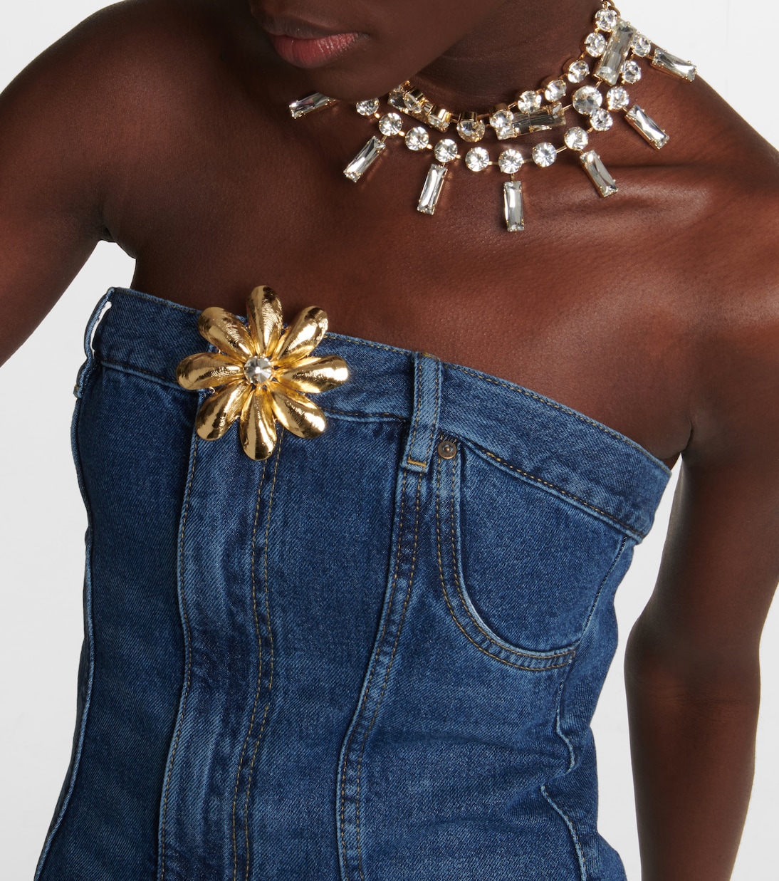 Mussel Flower denim minidress | Area