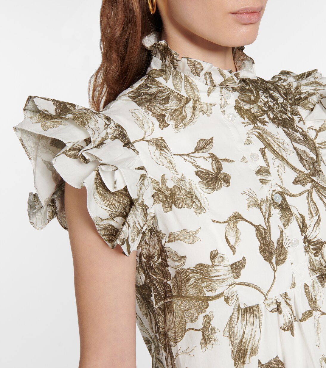 Robe Pomona imprimée en coton | Erdem