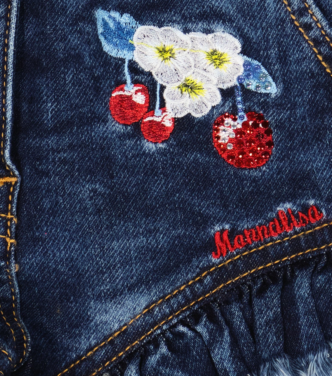 Embroidered denim shorts | Monnalisa