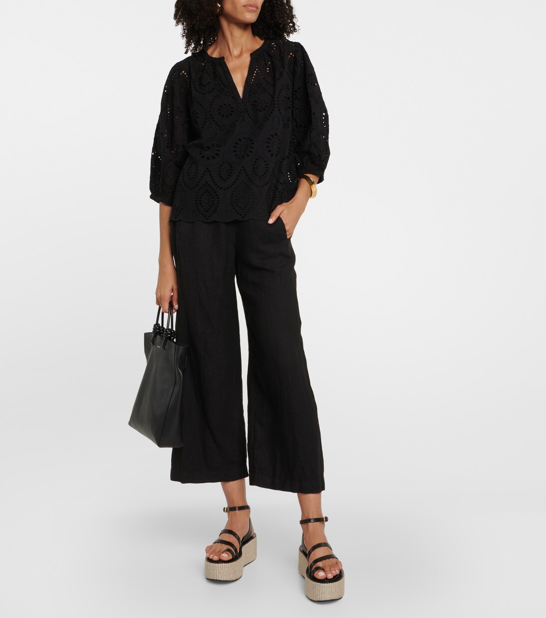 Weite Hose Lola aus Leinen | Velvet