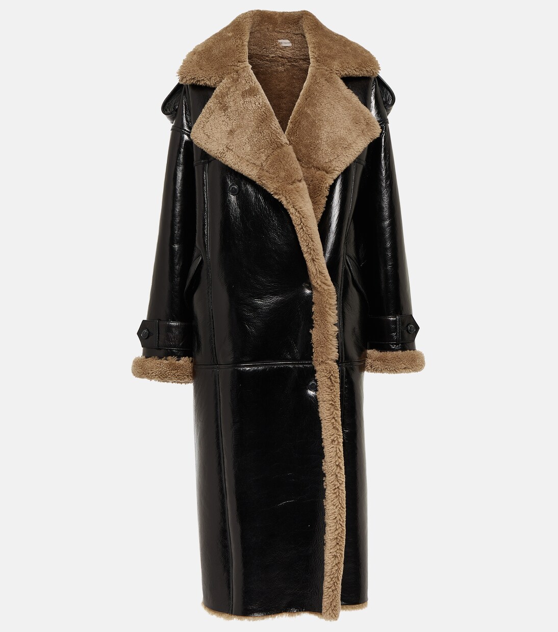 Jordan shearling-trimmed leather coat | The Mannei