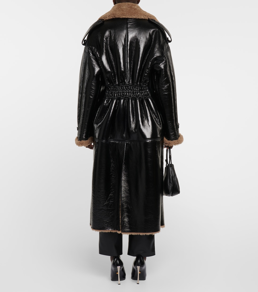 Jordan shearling-trimmed leather coat | The Mannei