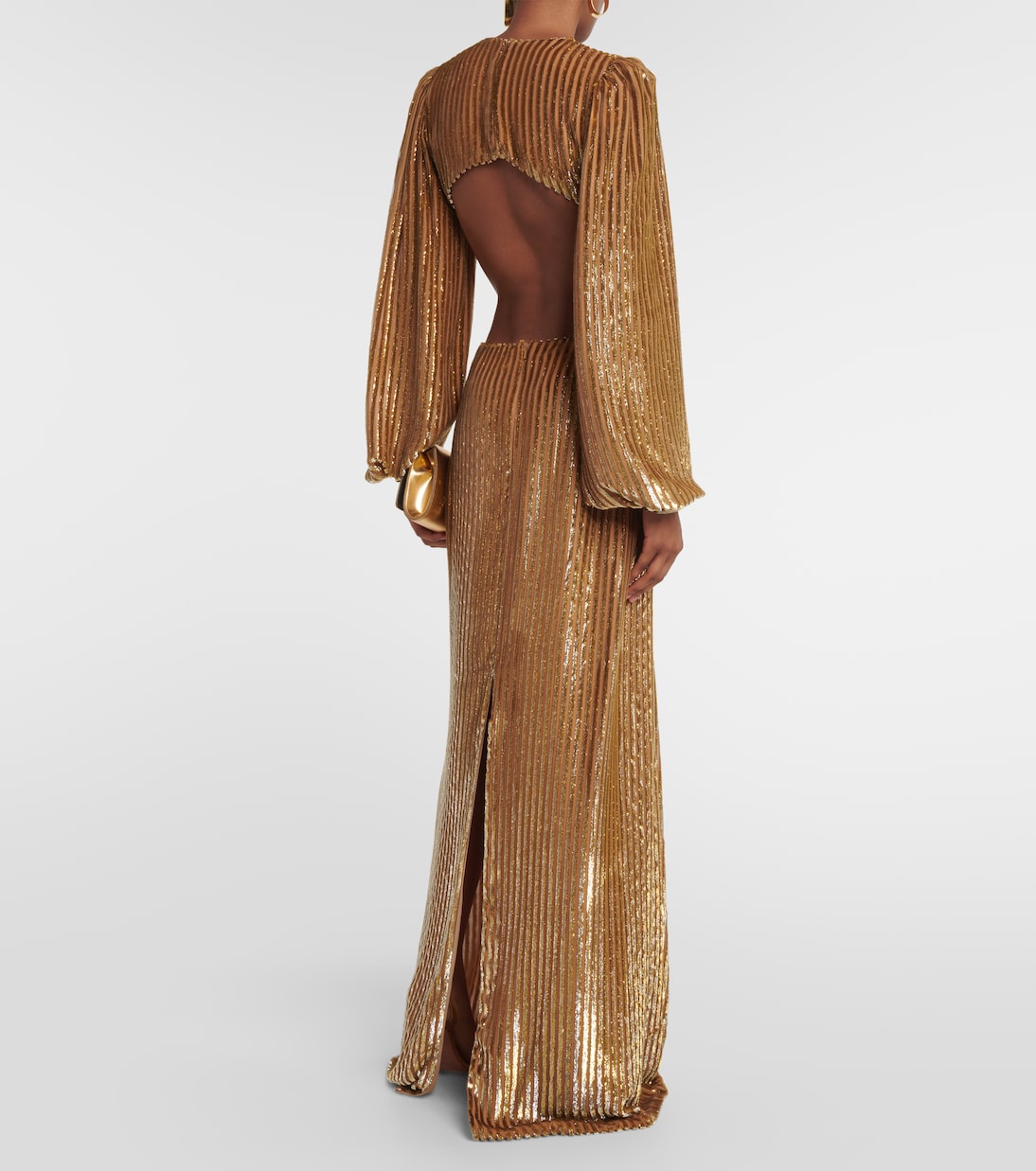 Robe longue Galena rayée en fil coupé | Costarellos