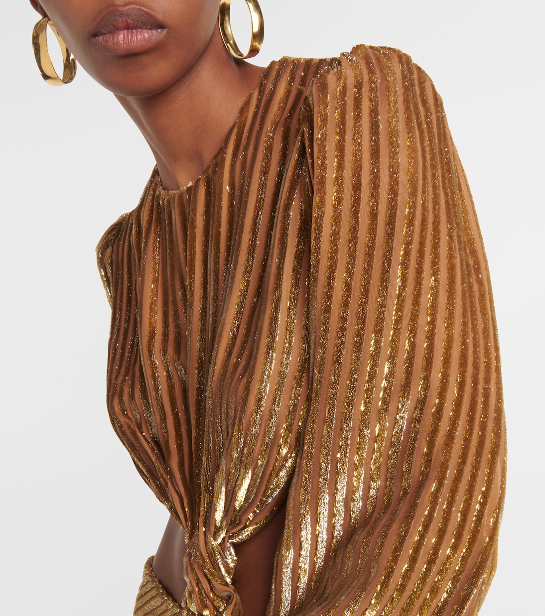 Robe longue Galena rayée en fil coupé | Costarellos