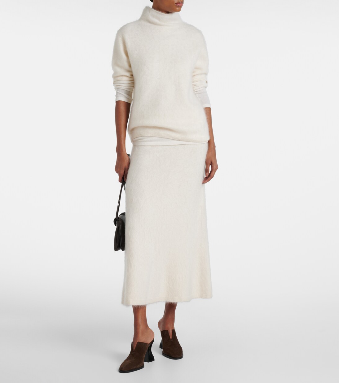 Asta brushed cashmere midi skirt | Lisa Yang