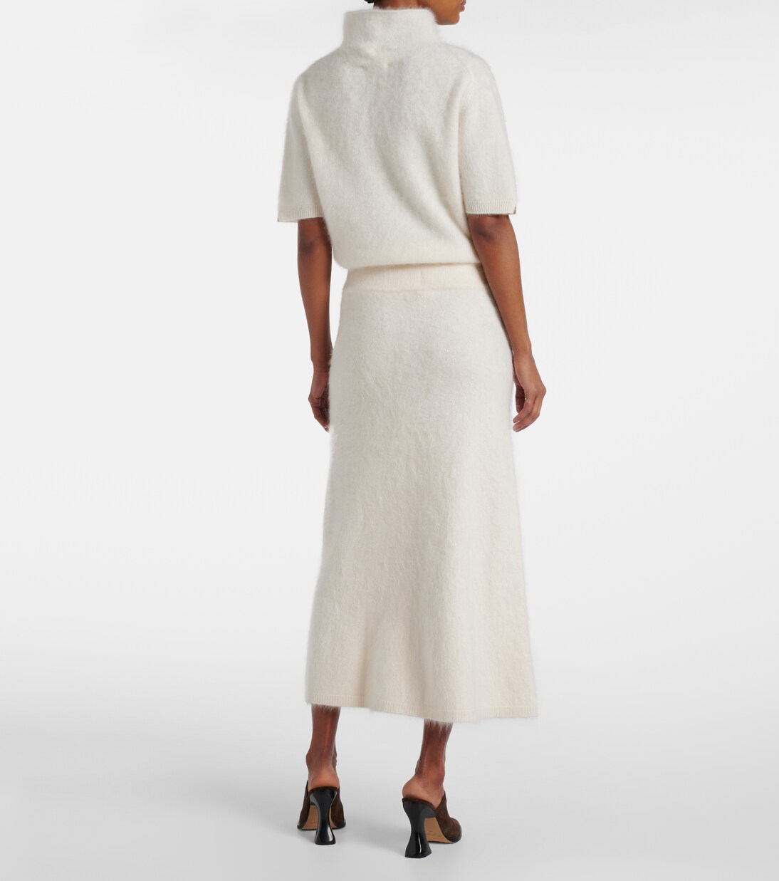 Asta brushed cashmere midi skirt | Lisa Yang