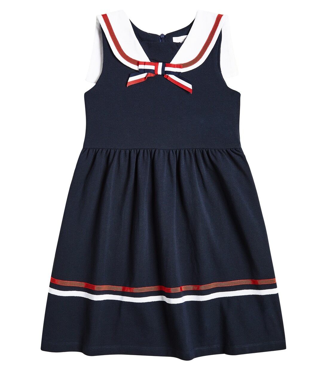 Bow-detail striped cotton dress | Patachou