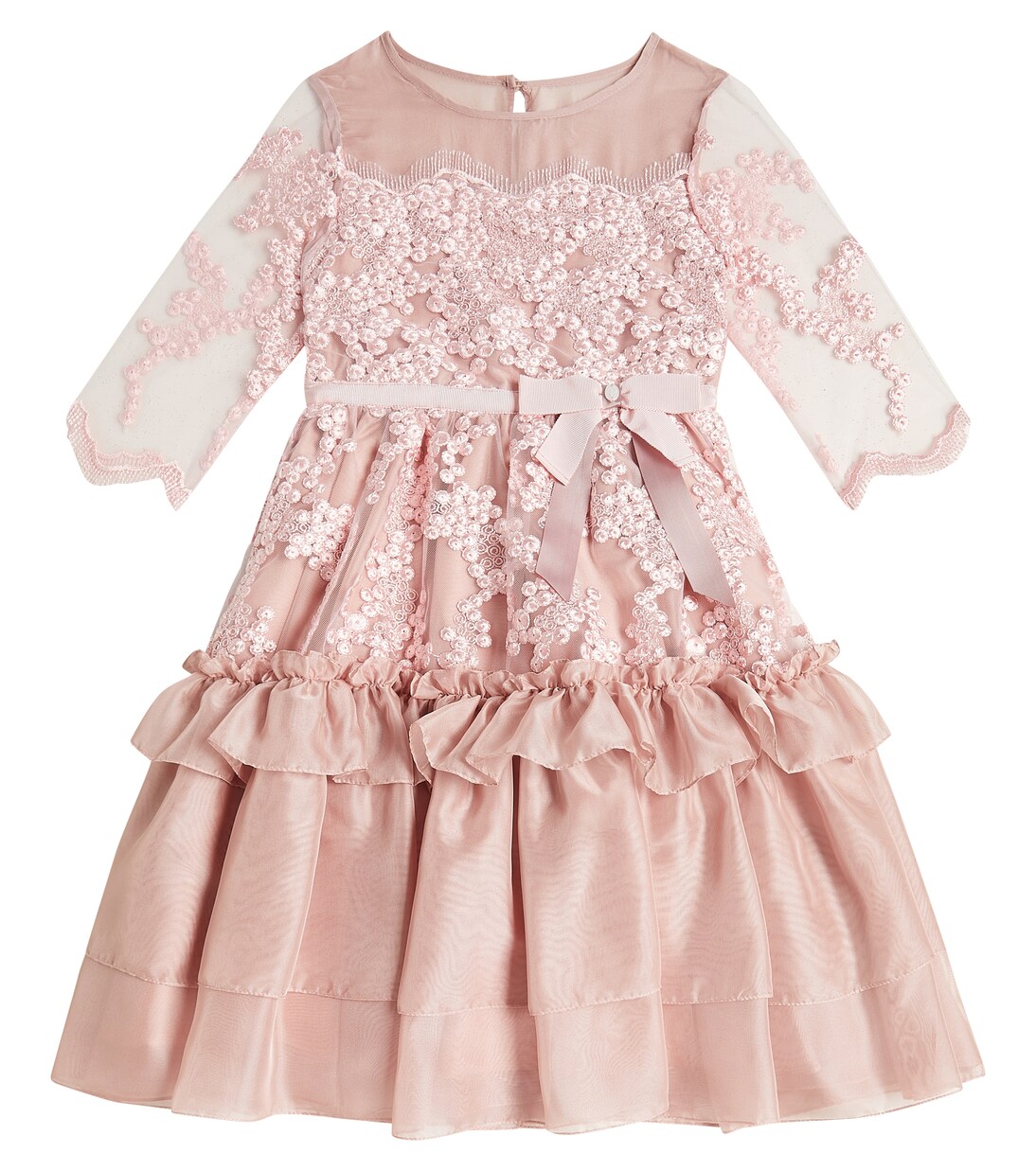 Frill-trimmed chiffon dress | Patachou