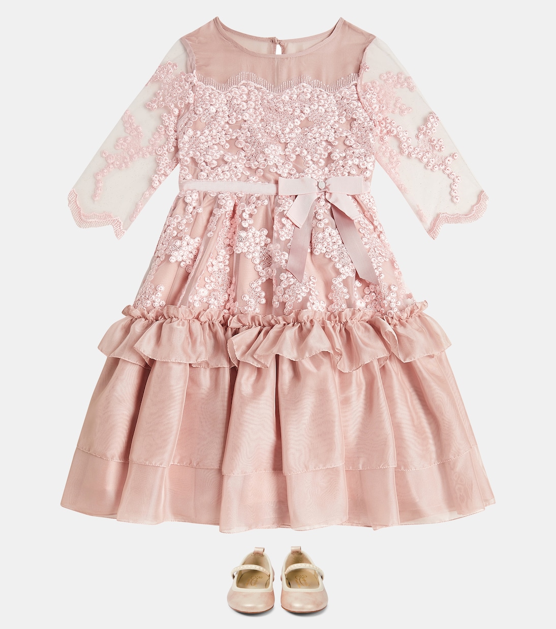 Frill-trimmed chiffon dress | Patachou