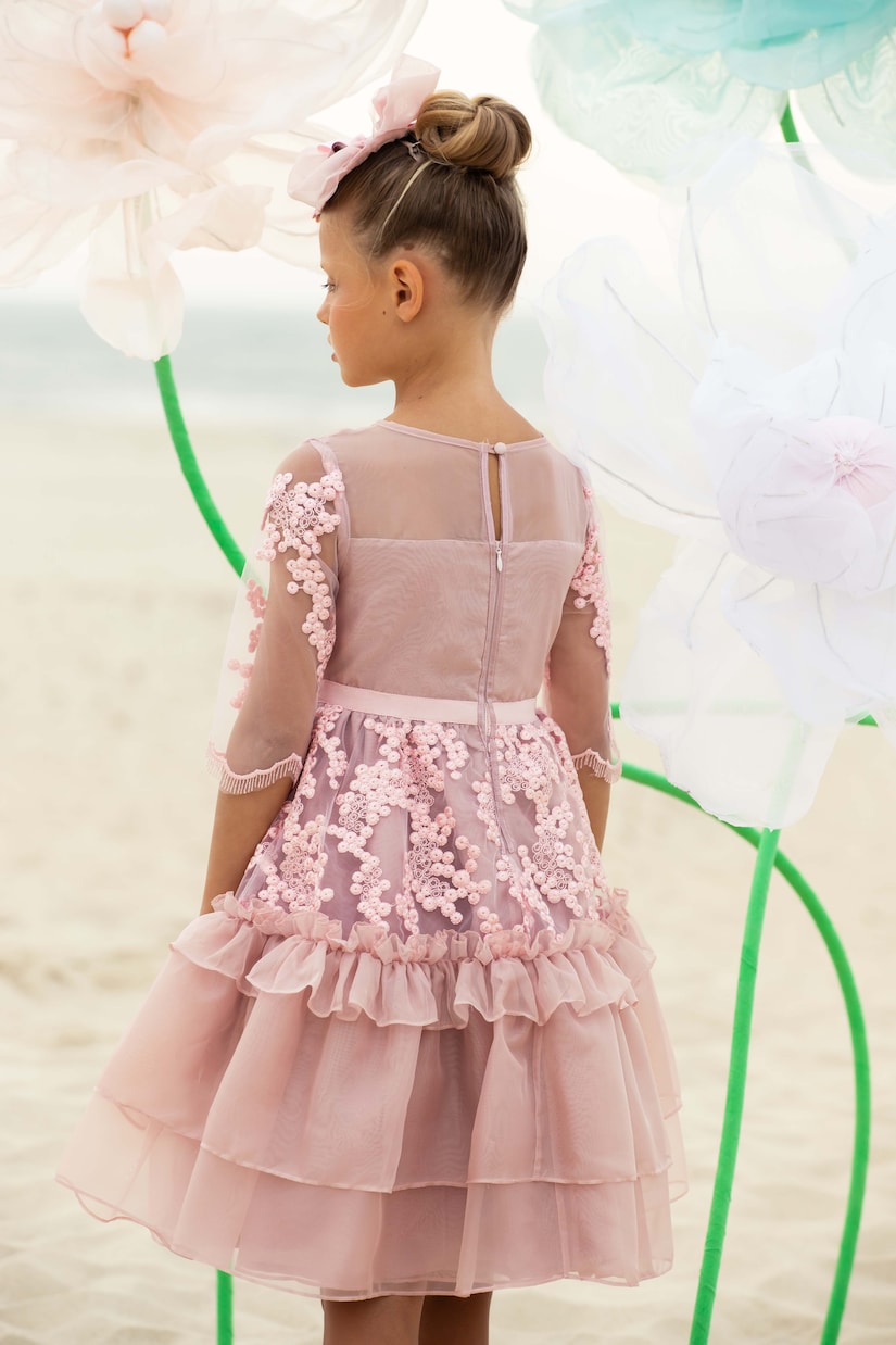 Frill-trimmed chiffon dress | Patachou