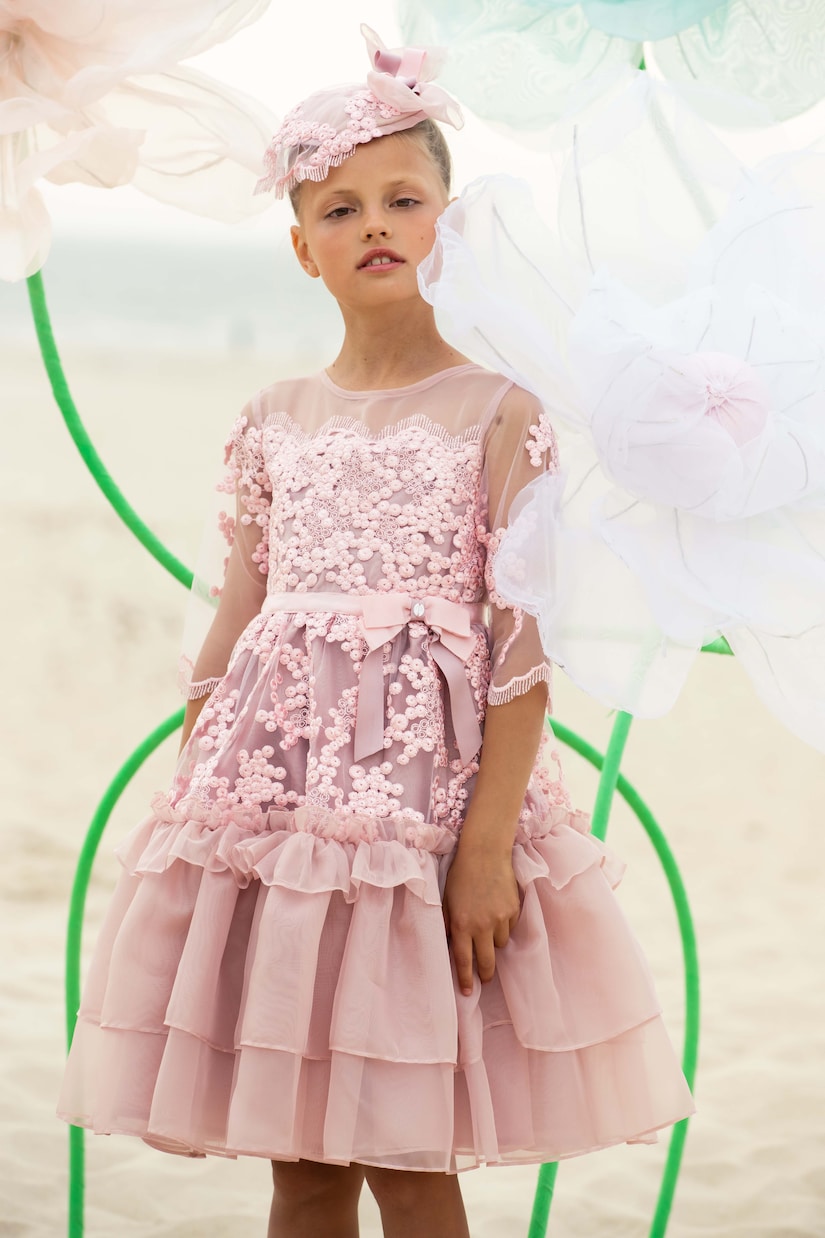 Frill-trimmed chiffon dress | Patachou