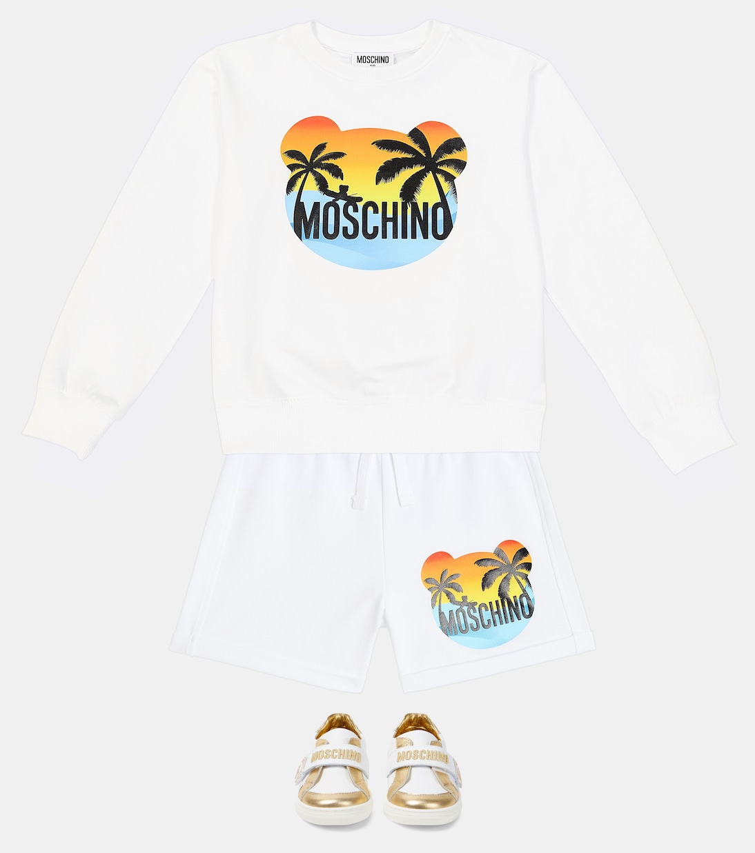Printed cotton-blend sweatshirt | Moschino Kids