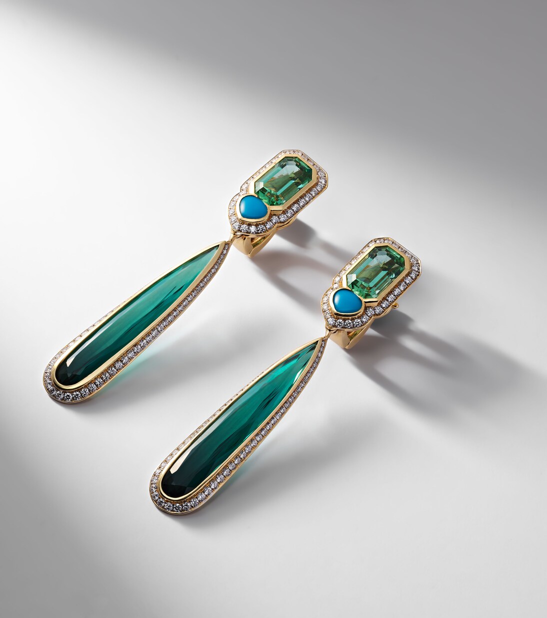 Quarta 18kt gold earrings with diamonds and gemstones | Marina B
